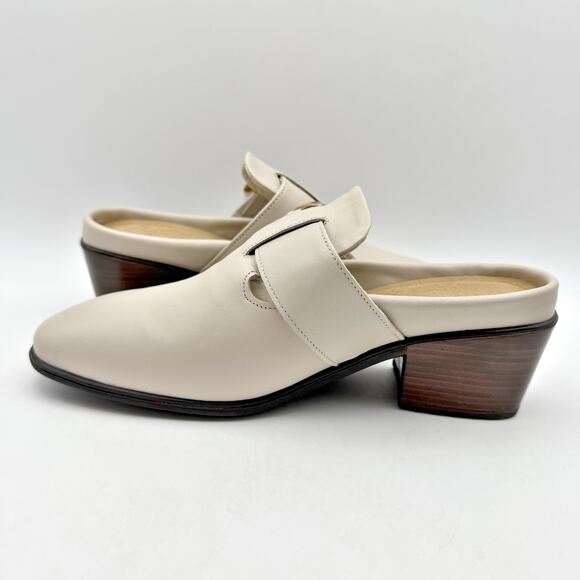 Naot Womens Choice Clogs EU 37 US 6 Ivory Beige Leather Buckle Heel NWOB - Picture 8 of 13